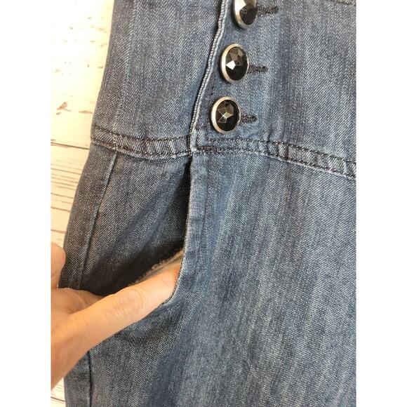 Cato Blue Denim Grunge Button High Rise Wide Leg Jeans Womens Plus Size 16W - Picture 8 of 11